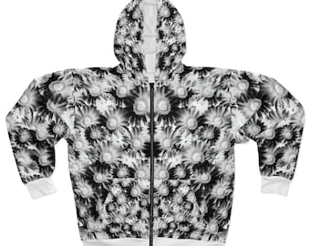 Unisex Zip Hoodie (AOP)Daisy pattern