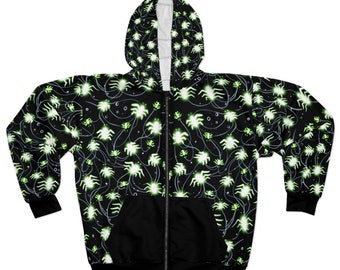 Unisex Zip Hoodie (AOP) Light Spiders