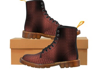 Brown Brick Art- Women's custom canvas Boots