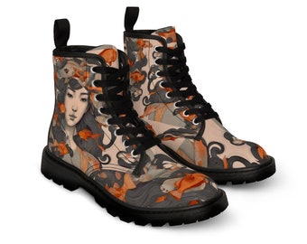 Women's Canvas Boots The fish charm