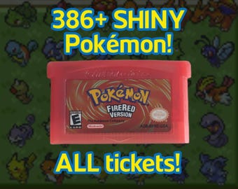 Cartouche Pokémon rouge feu débloquée 386 Pokémon brillants tous les billets d'événement