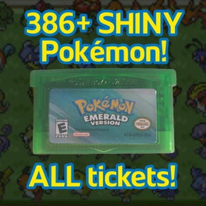 Cartouche Pokémon émeraude déverrouillée 386 Pokémon brillants tous les billets d'événement