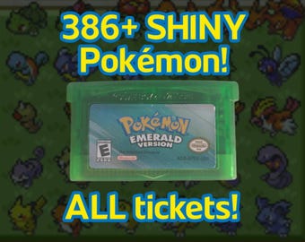 Cartouche Pokémon émeraude déverrouillée 386 Pokémon brillants tous les billets d'événement