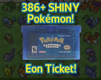Cartucho de Pokémon Zafiro DESBLOQUEADO 386 entradas para todos los eventos de Pokémon shiny