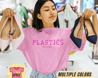 Plastics Est 2004 Mean Girls Película Cita Camiseta Mean Girls Cita Divertida Camisa inspirada en Mean Girls 90's Mean Girls Fan Tee Varsity Style Font