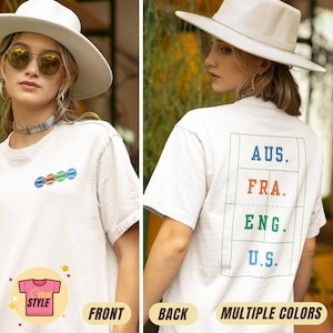 Tennis Grand Slam Locations Shirt Tennis Tee Tennis Fan Gift Tennis Season Tennis Majors Tshirt For Roland Garros AO US Open Wimbledon Shirt