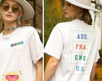 Tennis Grand Slam Locations Shirt Tennis Tee Tennis Fan Gift Tennis Season Tennis Majors Tshirt For Roland Garros AO US Open Wimbledon Shirt