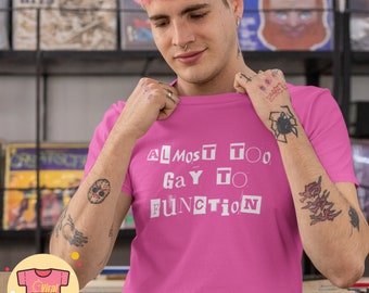 Too Gay To Function Mean Girls Movie Quote T-Shirt Mean Girls Quote Funny Homo Mean Girls Inspired Shirt 90's Teen Damien Mean Girls Fan Tee