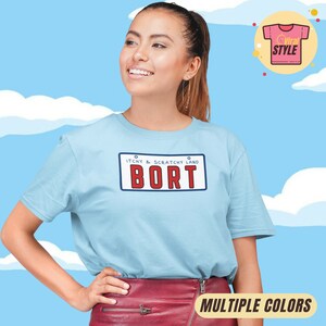 BORT License Plate Shirt Simpsons Themed T-Shirt Simpsons Funny Gift Simpsons Fan Nostalgia Tee Simpsons Merch Retro 90&#39;s TV Novelty Gift