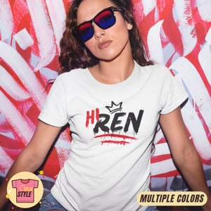 Hi Ren ミュージック シャツ Ren ファン グッズ ユニセックス T シャツ ミュージック 歌詞 T シャツ Hi Ren グッズ ユニセックス RENEgade ファン ヒップホップ シャツ スペイ ペイント グラフィティ シャツ