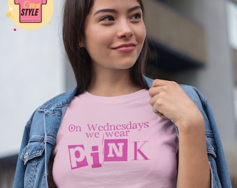 Los miércoles usamos rosa Mean Girls película cita camiseta Mean Girls cita divertida Mean Girls camisa inspirada 90's Teen Top Mean Girls Fan Tee
