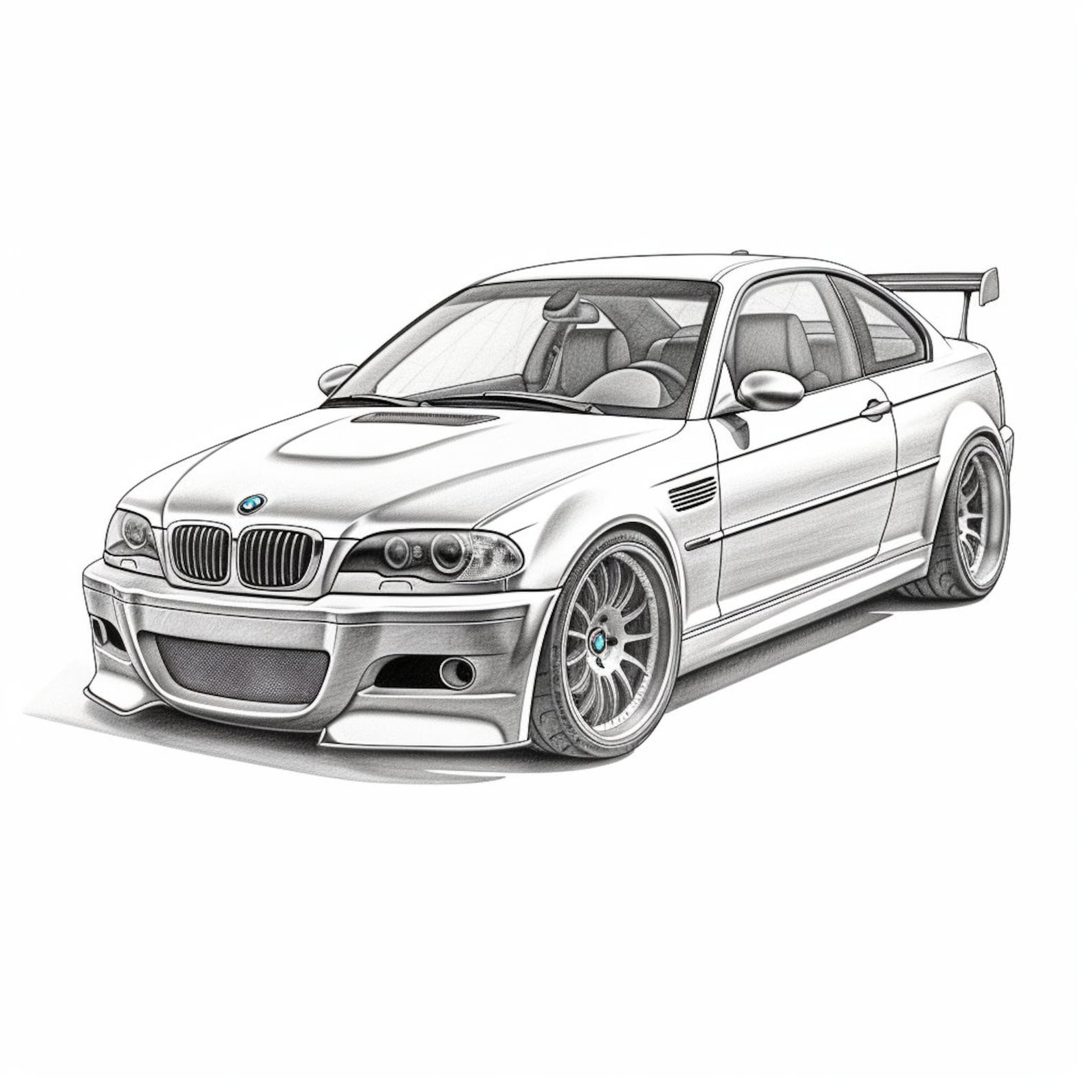 Digital Art Coloring Pages BMW M3 Cars 20 Pages - Etsy