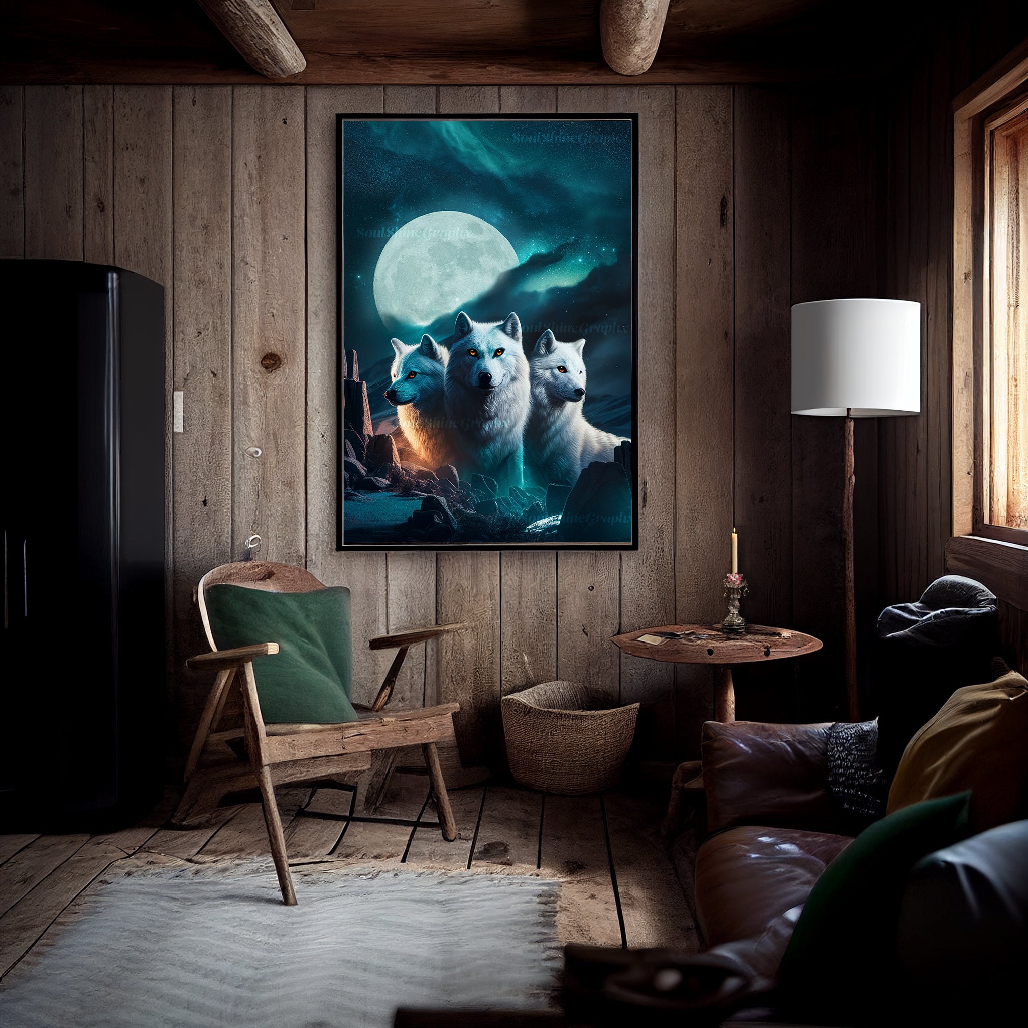 Wolf Art the Pack White Wolf Pack Fantasy Wolf Art Etsy