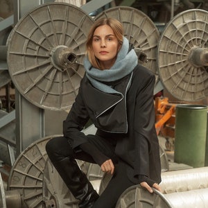 Waterproof Hooded Head Pocket Scarf, Upcycled Wool Balaclava, Hiking Gift Idea For Him Her, Neck Warmer Rain Snood Cowl Cozy Muffler