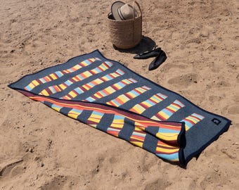 Colorful Beach Blanket, Striped Beach Towel Mat Throw Rug Luxury Pool Towel Thick Cotton Picnic Blanket Summer Gift Beach Gift