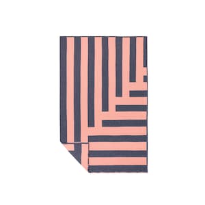 Striped Salmon Pink Beach Towel, Beach Blanket Mat Throw Rug Luxury Pool Towel Thick Cotton Picnic Blanket Summer Gift Beach Gift