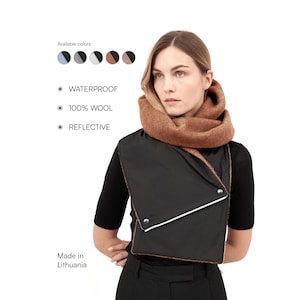 Hooded Wool Scarf for Women Men, Reflective Oversized Head Scarf Hooded Cowl Winter Hats Balaclava Christmas Gift for Her Mom Wife Mother