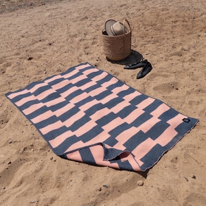 Striped Pink Beach Towel, Beach Blanket Mat, Summer Gift, Beach Gift