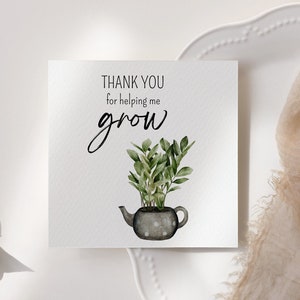 Carte de remerciement imprimable, carte de remerciement pour plante, téléchargement numérique, carte amusante, cadeau de professeur, pour elle, pour lui, pour maman