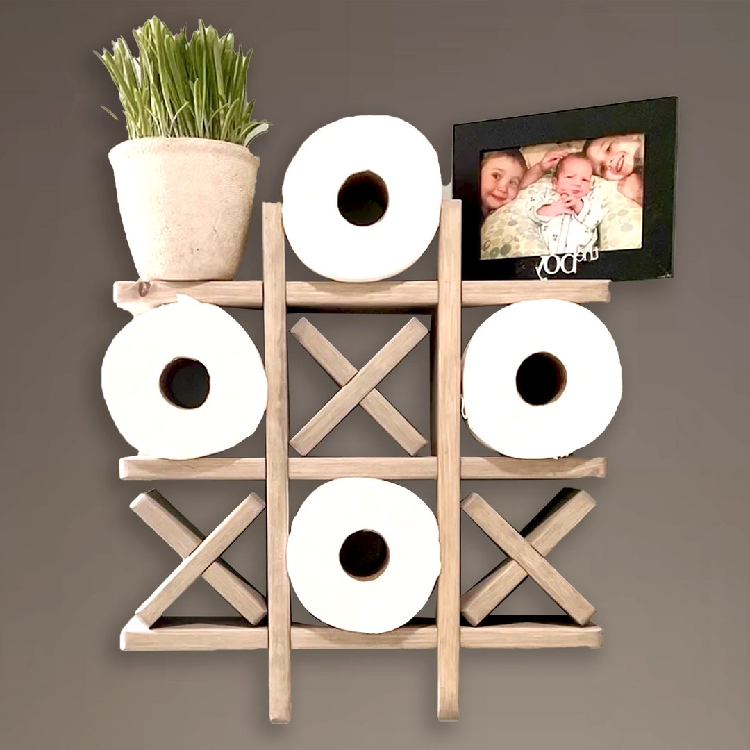 Toilet Paper Holder Toilet Paper Display Tic Tac Toe Shelf Etsy