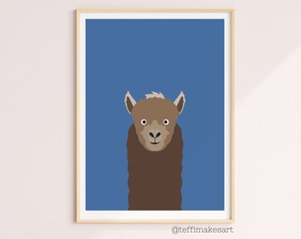 Alpaca Nursery Art Print: Gender Neutral Decor (Digital Download)