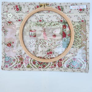 Sac à projet en patchwork , plusieurs motifs disponibles, pour rangement broderies traditionnelles,  points de croix, documents.