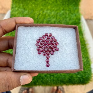 Gemstone Natural Red Garnet Cabochon High AAA Quality 30 Pic Lot Size 5x5 MM for Jewelry Making Pendants Ring Flat Back Cabochon