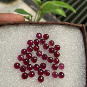 Natural Red Garnet Gemstone Resemble Shape Round Cabochon AAA Quality Size 6x6 MM Quantity 50 Pic Lot  For Jewelry Making Flat Back