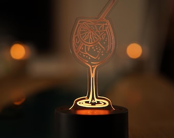 LED lamp Aperol and cocktail