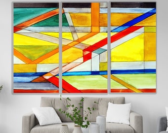 Large Abstract Painting Print Colorful Wall Art, Modern Canvas Art, Multicolour Wall Art, Abstract Print, Hanging Home Decoration