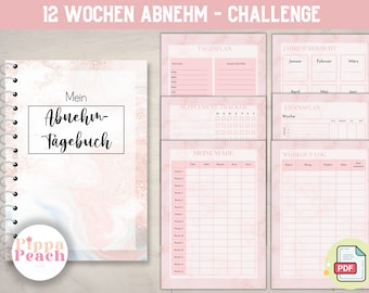 Weight loss diary German, weight loss planner, fitness tracker, lose weight
