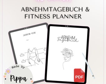 Weight loss planner German, fitness tracker, diet diary PDF