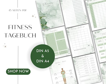 Weight loss diary German, weight loss planner, fitness tracker, lose weight