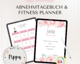 Weight loss diary German, weight loss planner, fitness tracker, lose weight, weight loss challenge