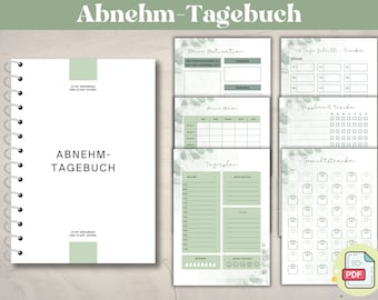 Weight loss diary German, weight loss planner, fitness tracker, lose weight