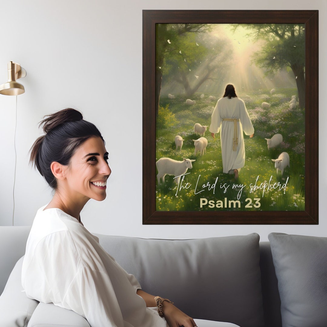Psalm 23 Wall Art Bible Verse Wall Art Framed Christian Wall Etsy
