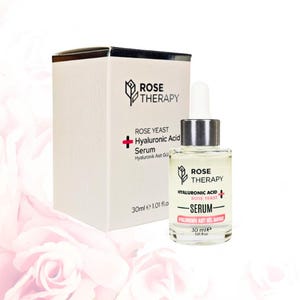 Rose Serum with Hyaluronic Acid 30 ml – Brightening, Hydrating & Anti-Aging, Natural Rose Water, Radiant, Youthful Skin