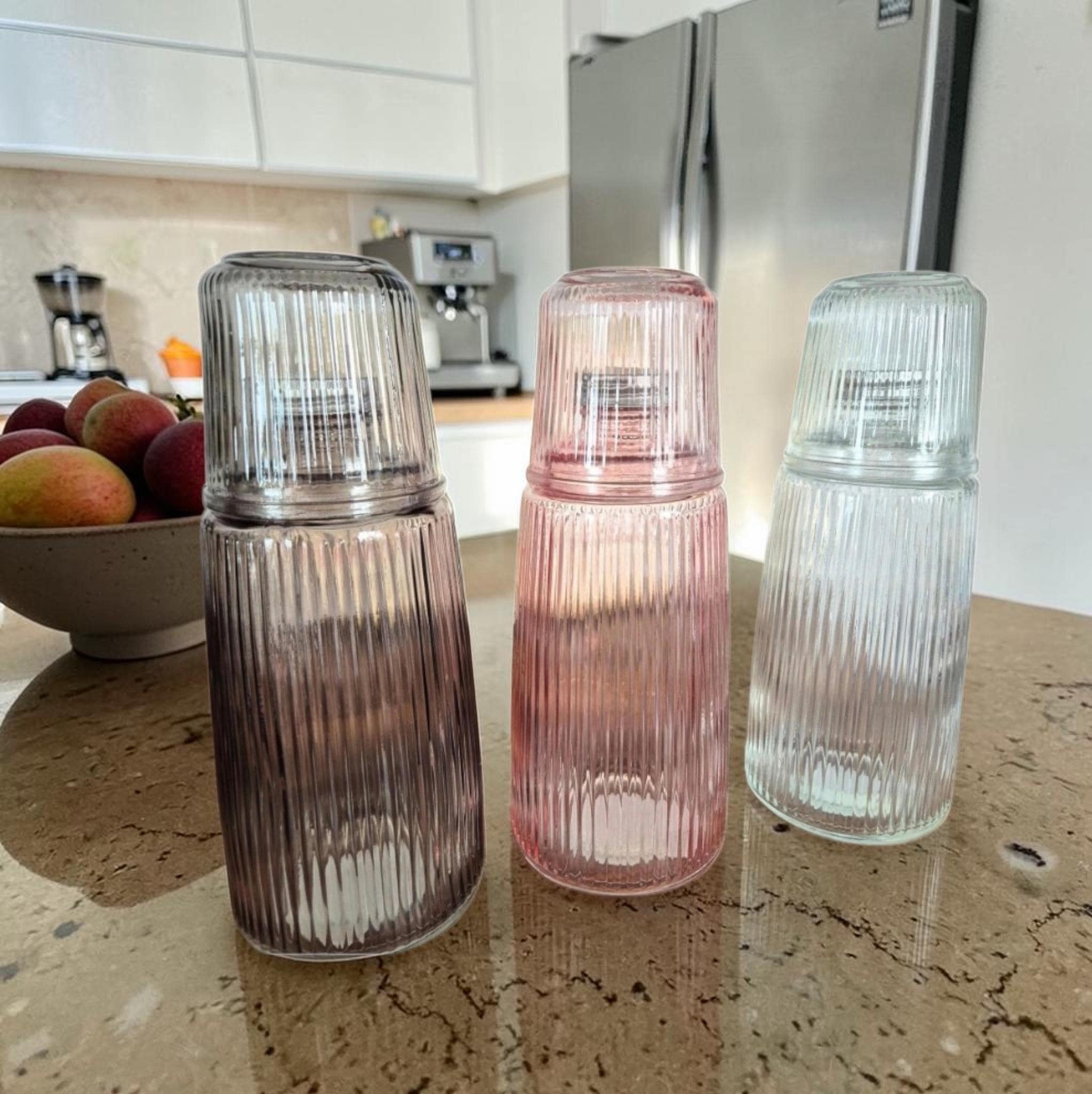Caraffa Da Comodino In Vetro Trasparente Da 400 Ml Con Bicchiere Sizikato Classic E 1131661