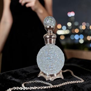 White Crystal Mini Perfume Bottle - Rose Gold