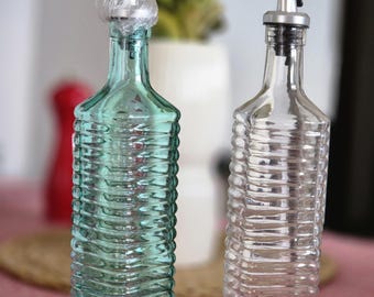 Buntes Glas Öl und Essig Flaschen Set - 2 Stück (je 500 ml)