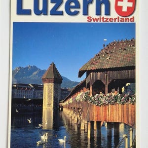 Cartes postales authentiques de Zurich et Lucerne non utilisées - Cartes postales anciennes, Carte postale du Nouvel An - Vues d'une ville de Suisse, Carte postale de vacances, Carte postale de la Suisse