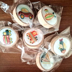 Pomos de madera para cajones infantiles: animales y vehículos, 40 mm
