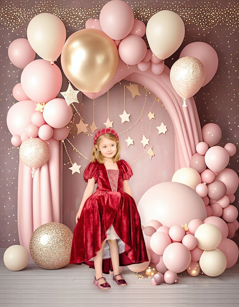 18 Pastel Balloons Digital Backdrops Rainbow Balloon Arch Etsy
