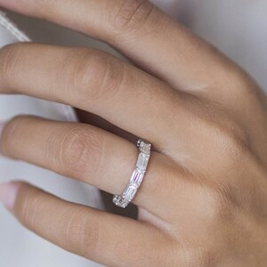 Diamond Anniversary Band, Diamond Wedding Band, Moissanite Wedding Band, Anniversary Gift, Diamond Stacking Ring, Women&#39;s Wedding Band.