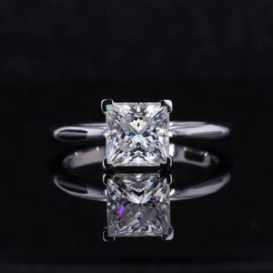 2 CT Princess Cut Moissanite Ring, 14K Solid Gold Engagement Ring, Wedding Ring, Gift For Women, Princess Cut Bridal Ring Gifts