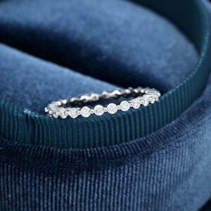 Diamond Anniversary Band, Diamond Wedding Band, Moissanite Wedding Band, Anniversary Gift, Diamond Stacking Ring, Women&#39;s Wedding Band.