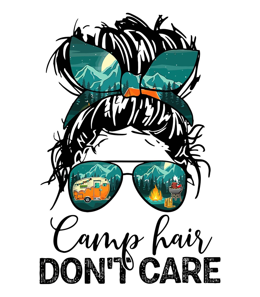 CAMPING PNG Camp Hair Don't Care BUNDLE Sublimation Etsy