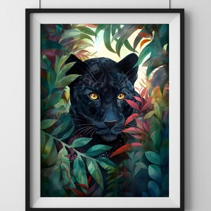 Conjunto de 4 carteles de animales de la selva | Descarga instantánea | Decoración de pared, póster tropical XXL, fácil de imprimir