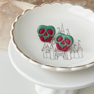 Poison Apple clay studs | Disney Villian | polymer clay earrings | Disney inspired earrings | Disney park themed earrings | Evil Queen