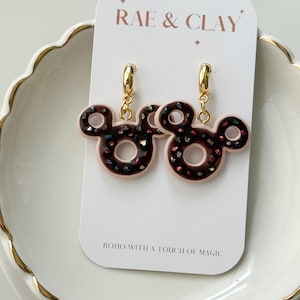 Mickey Donut Earrings | Disney Inspired Earrings | Disney Snacks | Disney Park Earrings | Disney earrings | Clay Earrings